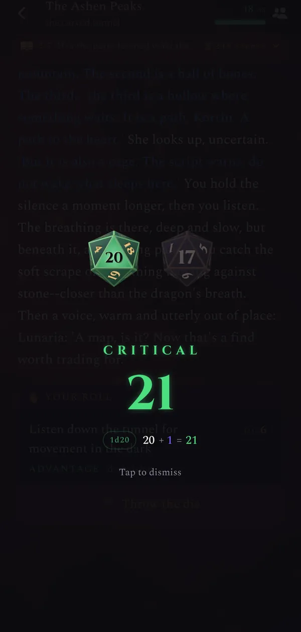 Two d20s with advantage: a natural 20, critical, 21.
