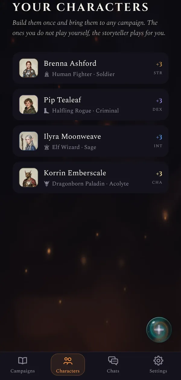 Four heroes of four classes.
